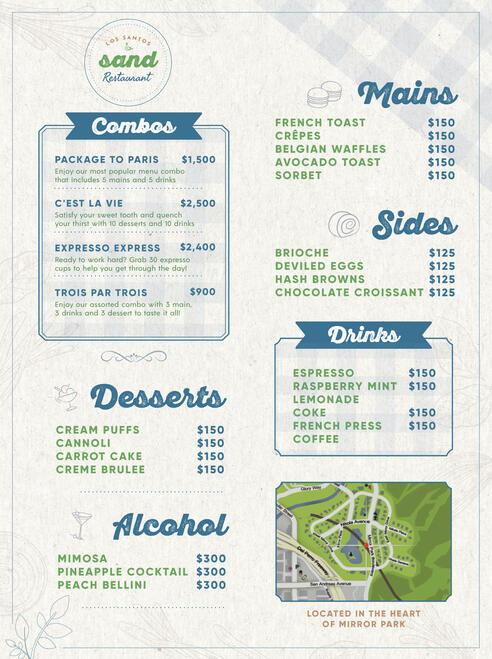 [2024] Sand Menu for Business Proposal - Iris Davenport